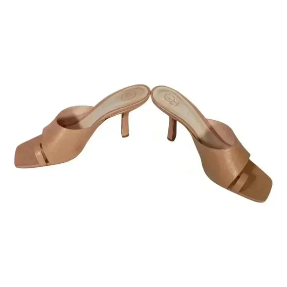 Porte & Paire Sandals Heels Tan Leather Toe Ring Women's 39/US 8 - 8.5 - Picture 8 of 10